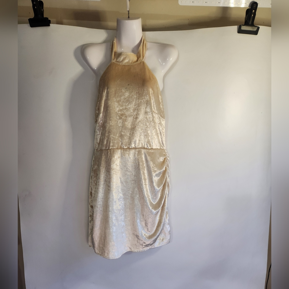 Lovers + Friends‎ Gold Velvet Backless Dress Size M